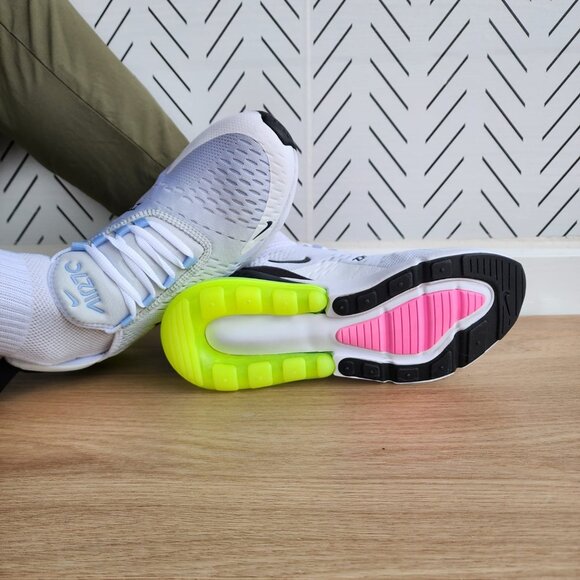 🤩Nike Air Max 270 Women Shoes Sz 7.5 White Green Comfy Soft Sneakers FJ0734-043 - Picture 4 of 12
